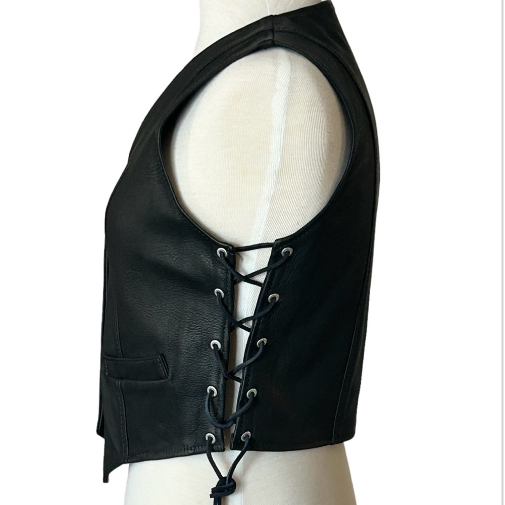 Art’s Riding Apparel Ladies Buffalo Nickel Leather Vest, Adjust Made in America - Picture 3 of 8
